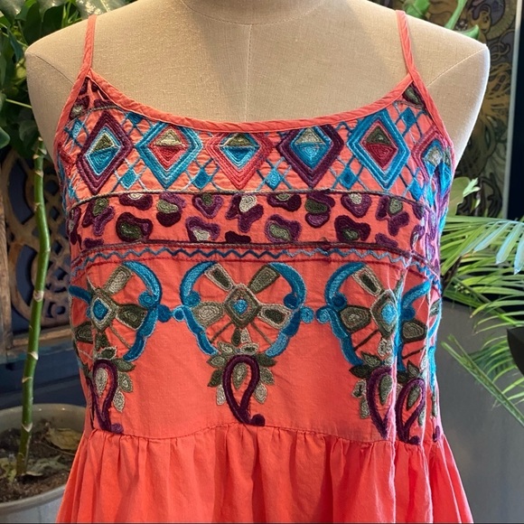 Umgee Tangerine Embroidered Bohemian Tank Top - Picture 9 of 12